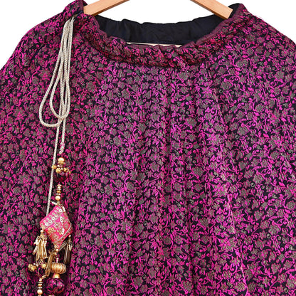 Black Pink Pure silk Heavy Handwoven Brocade Indian Bridal Outfit, 3pc Set Wedding Lehenga Choli Dupatta, Party Wear Reception Wear