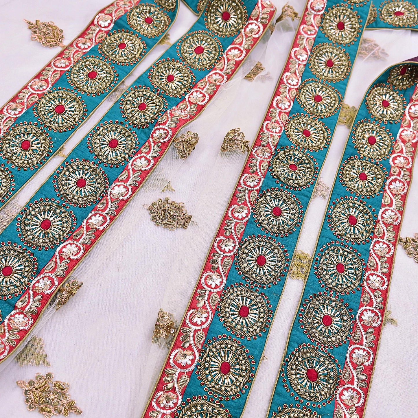 Indian Heavy Wedding Dupatta white Net Long Stole Hand Embroidered By Designer Sabyasachi Scarves Zardozi Bridal Veil