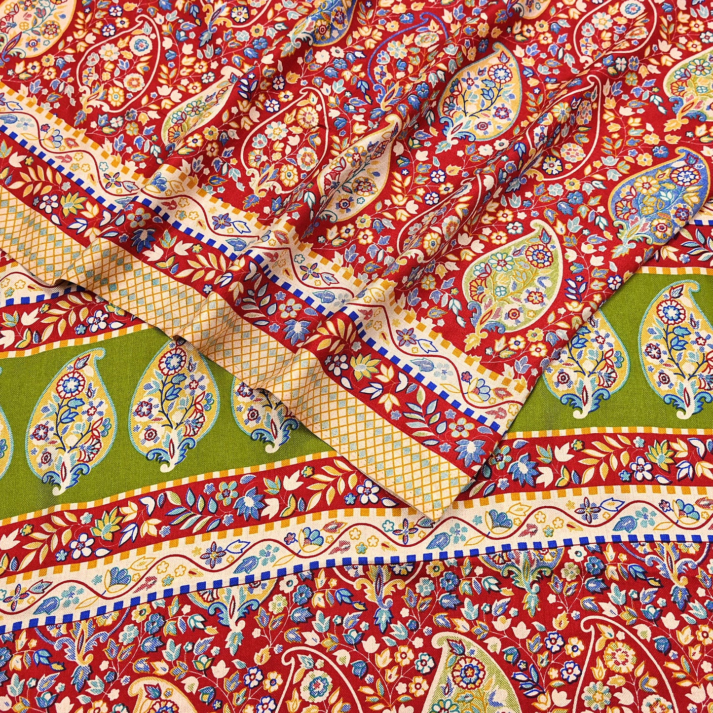 Vintage Red Saree Indian Woolen Woven Floral Fabric 6 Yard Soft Warm Craft Material for Winter Sewing & Dressmaking