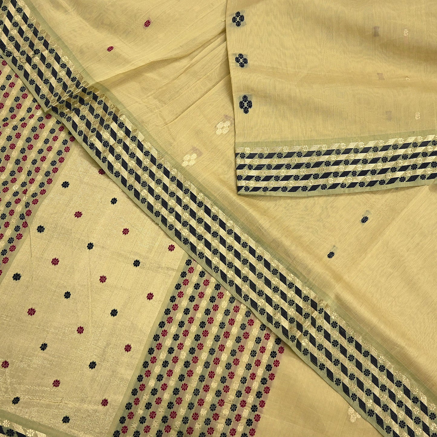 Indian Vintage Sari Beige Pure chanderi Silk Woven Sarees Fabric 5Yd Soft Zari Border Floral Dress making bollywood