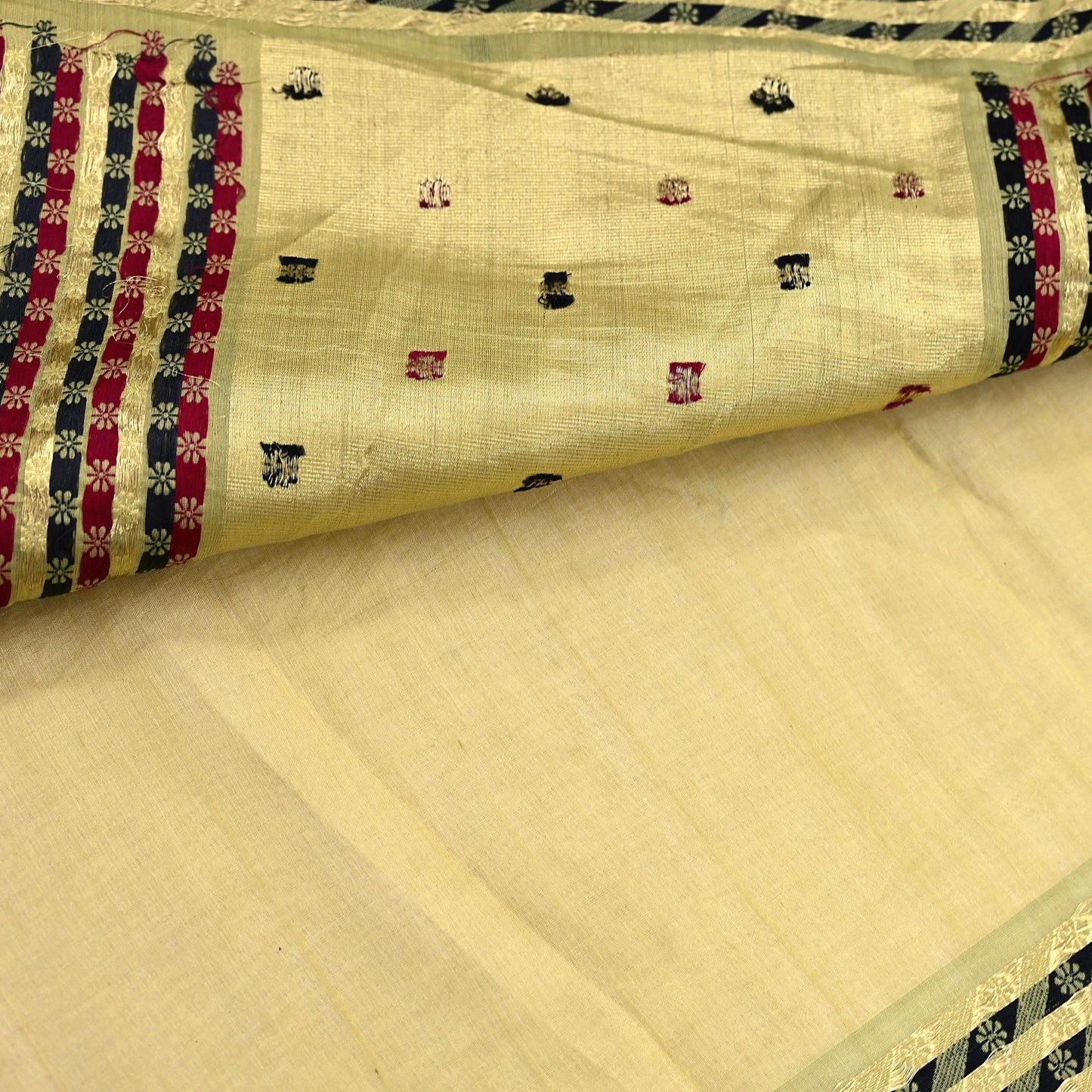 Indian Vintage Sari Beige Pure chanderi Silk Woven Sarees Fabric 5Yd Soft Zari Border Floral Dress making bollywood