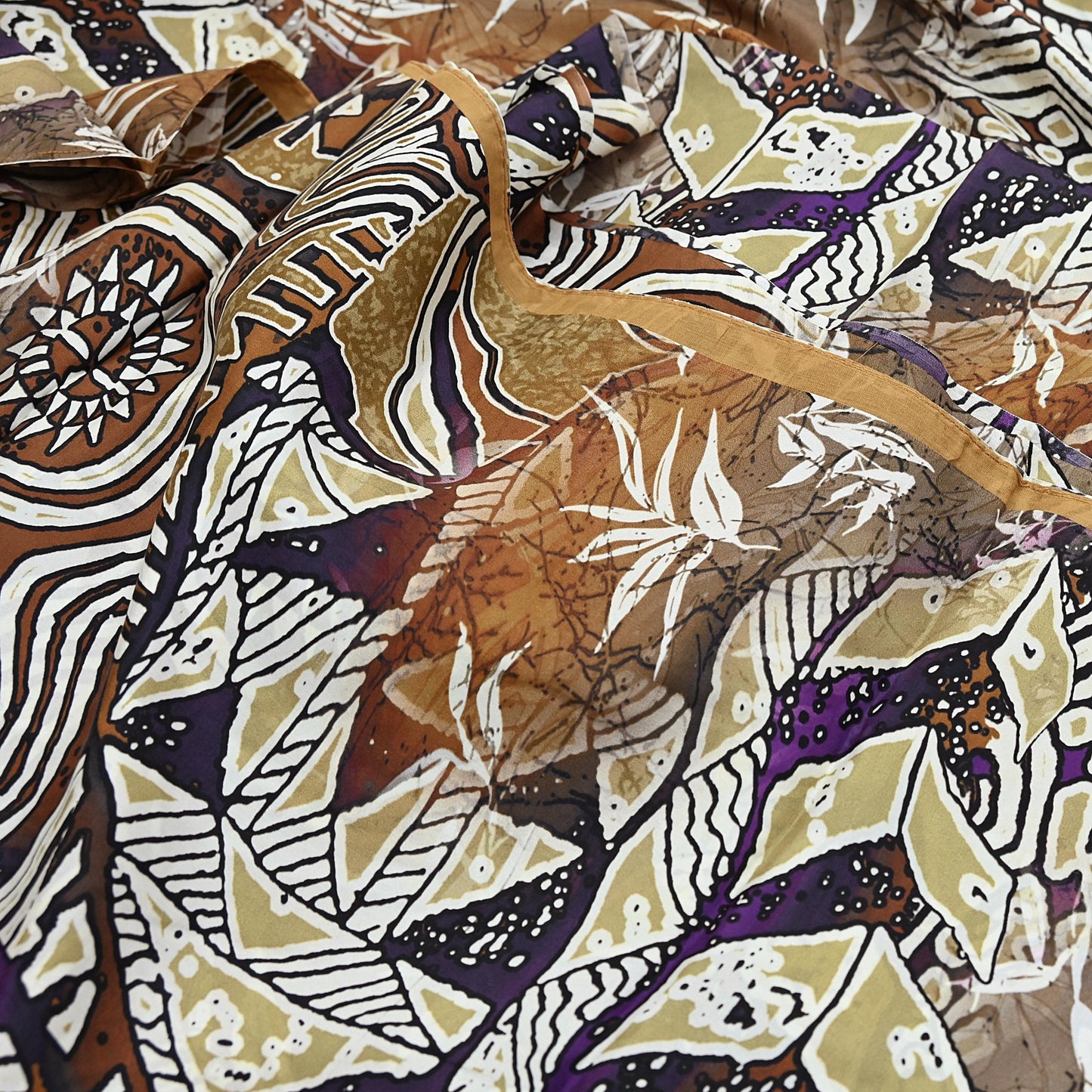 Indian Vintage Sari Pure Silk Printed Sarees 5yd Sewing Craft Fabric Dress Making Soft Quilting Crafting Upcycle Used Abstract