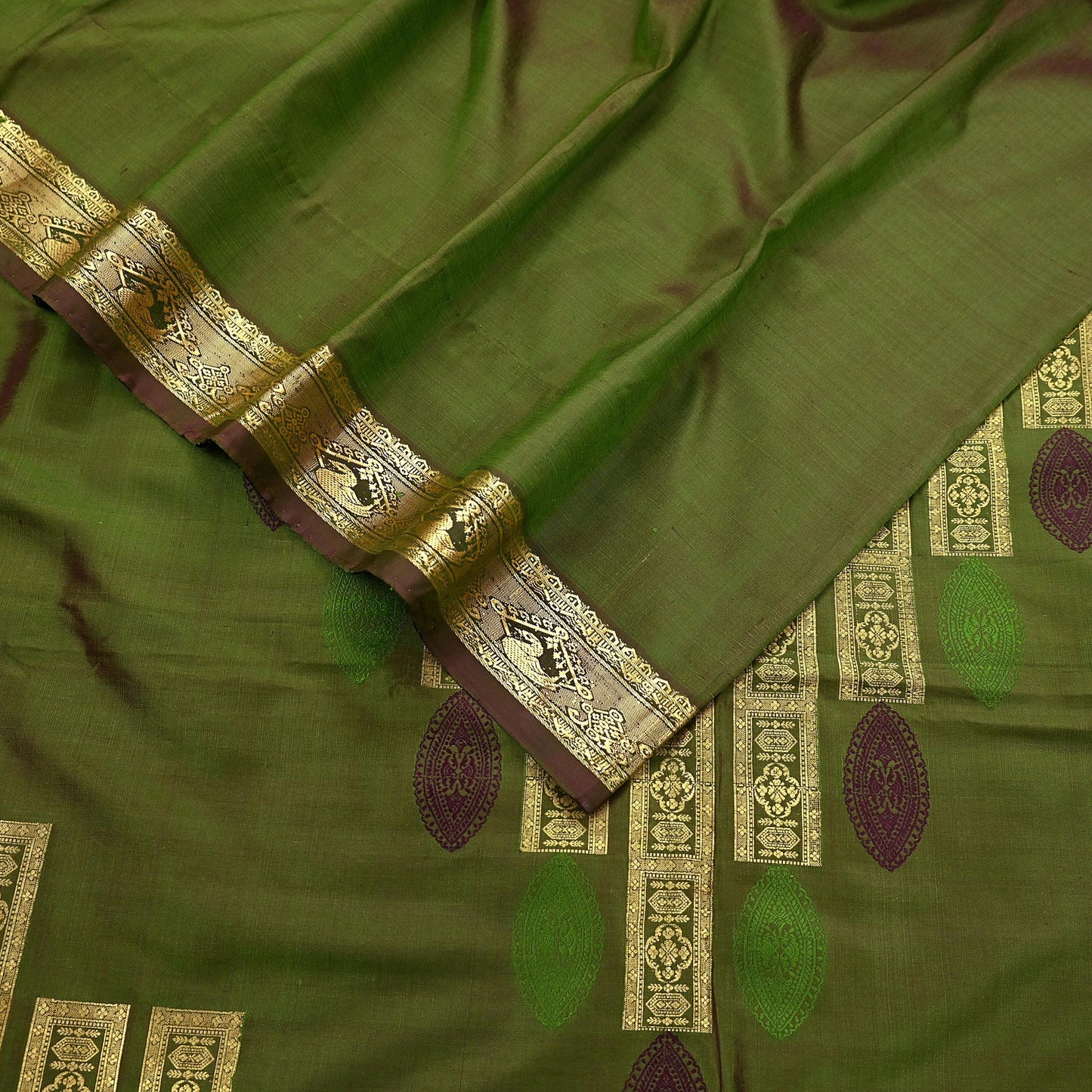 Indian Vintage Heavy Green Kanjivaram Saree 100% Pure Silk Zari 5Yd Floral Crafting Dress making Crafting Quilting Bollywood Saree