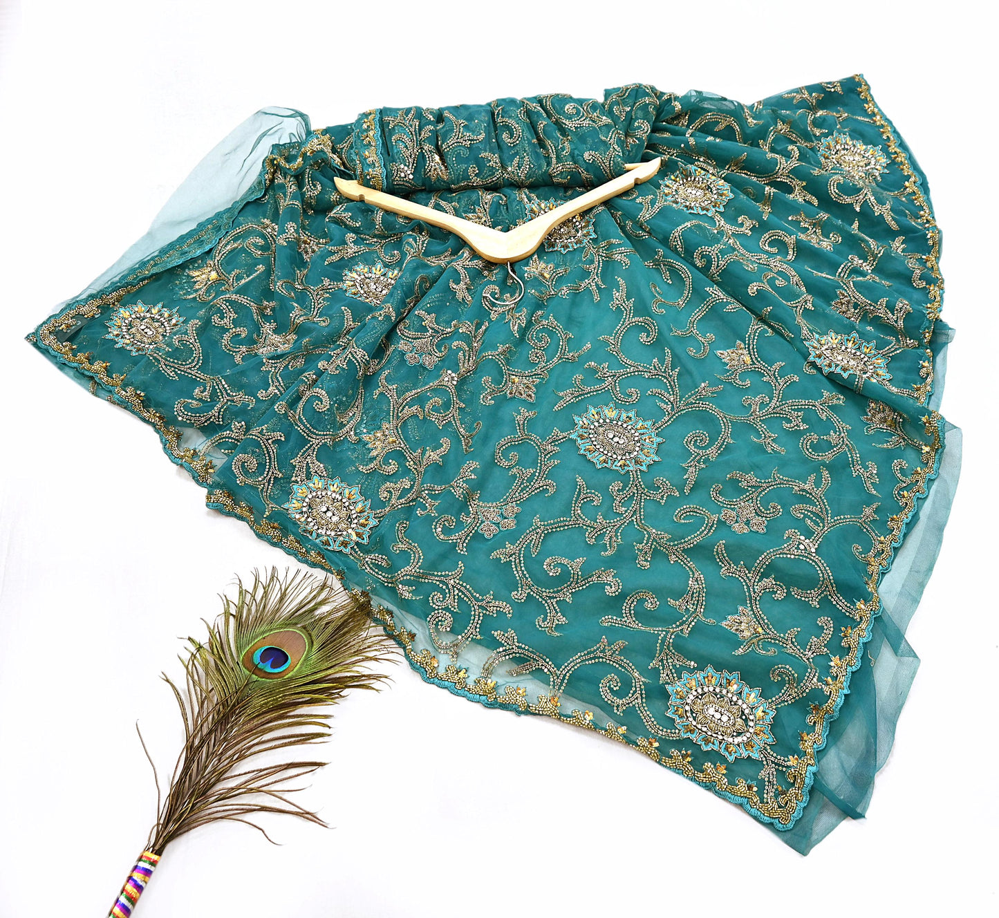 Heavy Blue Net Embroidered Saree Anamika Khanna Zardozi Dabka Zari Indian Wedding Sari Designer Mesh 6Yd Saree with Blouse Fabric