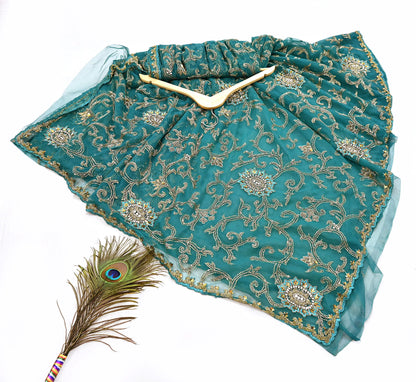 Heavy Blue Net Embroidered Saree Anamika Khanna Zardozi Dabka Zari Indian Wedding Sari Designer Mesh 6Yd Saree with Blouse Fabric