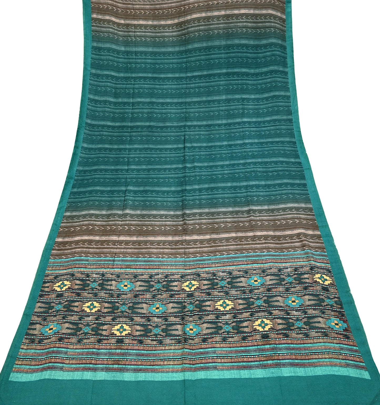 Indian Vintage green Long Stole Woolen Scarf Dupatta Infinity Scarves Printed Sarong Wrap Craft Fabric Veil Woman Hijab Shawl Floral