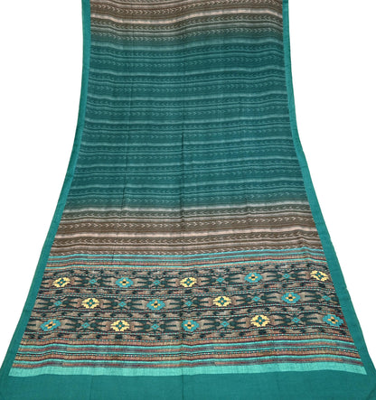 Indian Vintage green Long Stole Woolen Scarf Dupatta Infinity Scarves Printed Sarong Wrap Craft Fabric Veil Woman Hijab Shawl Floral