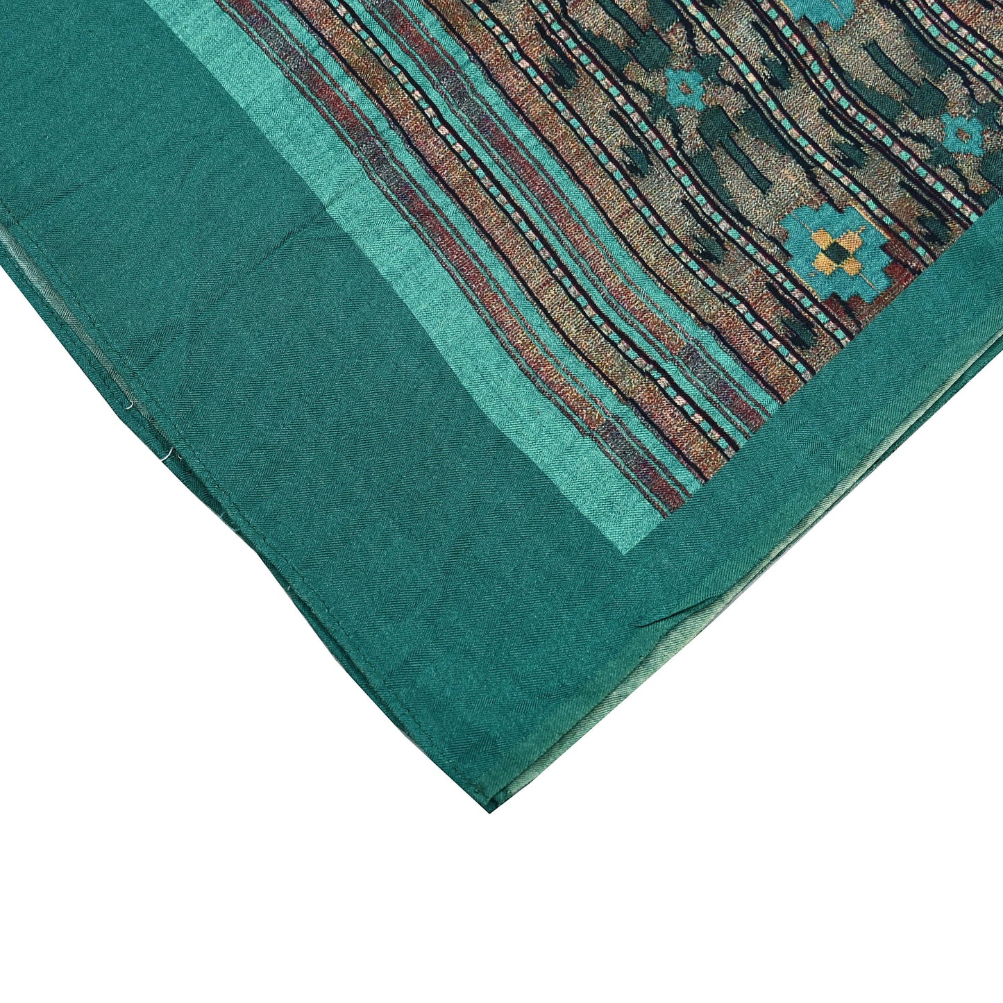 Indian Vintage green Long Stole Woolen Scarf Dupatta Infinity Scarves Printed Sarong Wrap Craft Fabric Veil Woman Hijab Shawl Floral