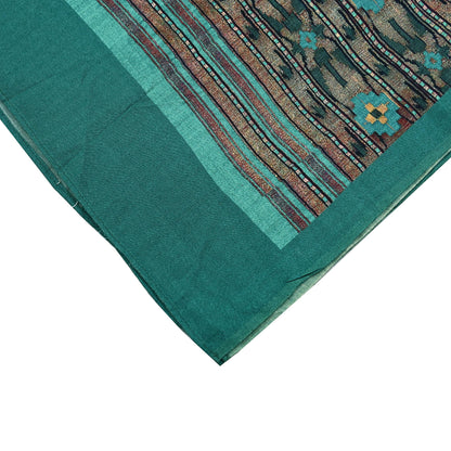 Indian Vintage green Long Stole Woolen Scarf Dupatta Infinity Scarves Printed Sarong Wrap Craft Fabric Veil Woman Hijab Shawl Floral