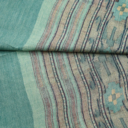 Indian Vintage green Long Stole Woolen Scarf Dupatta Infinity Scarves Printed Sarong Wrap Craft Fabric Veil Woman Hijab Shawl Floral