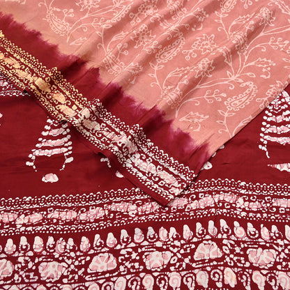 Indian Vintage Sarees Batik Printed 100% Pure Silk Sari Craft Fabric 6Yd Soft Sewing Sarong Wrap Boho Dress Making For Crafting Quilting