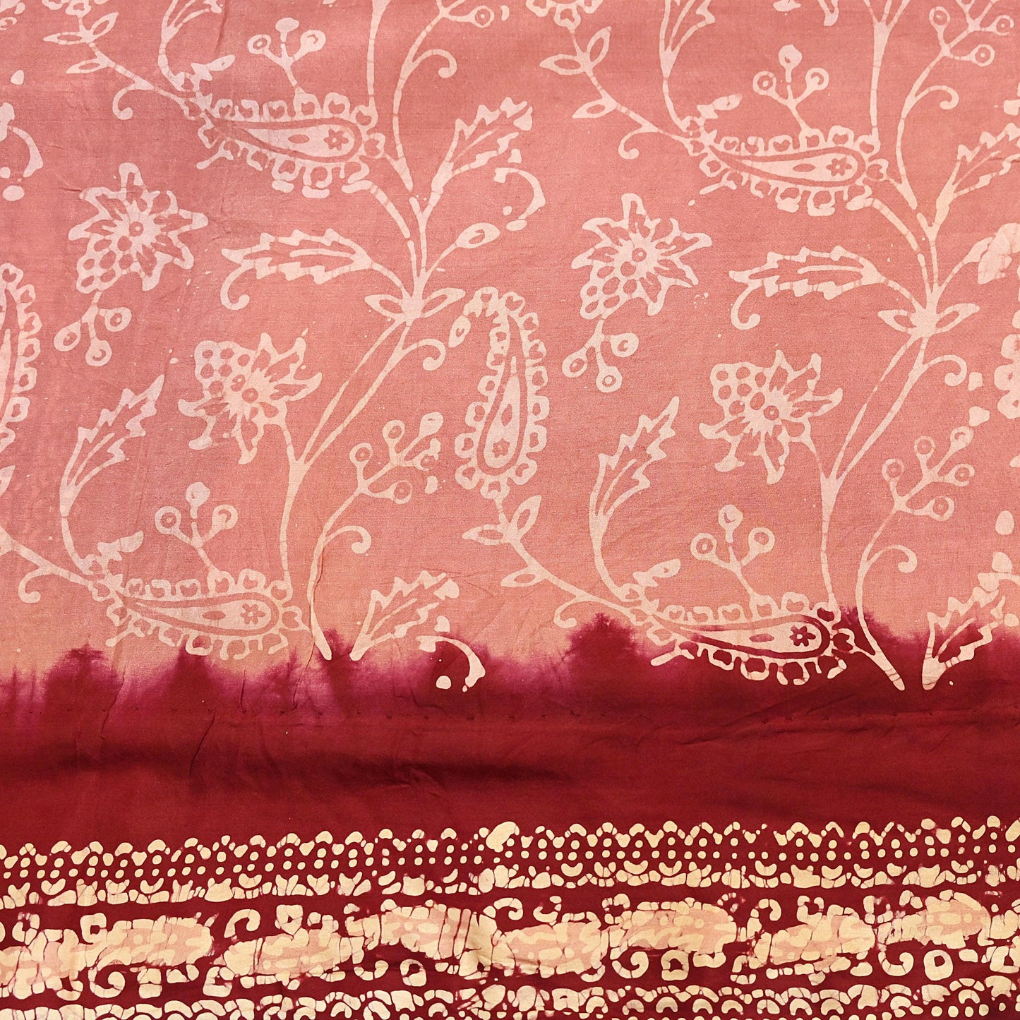 Indian Vintage Sarees Batik Printed 100% Pure Silk Sari Craft Fabric 6Yd Soft Sewing Sarong Wrap Boho Dress Making For Crafting Quilting