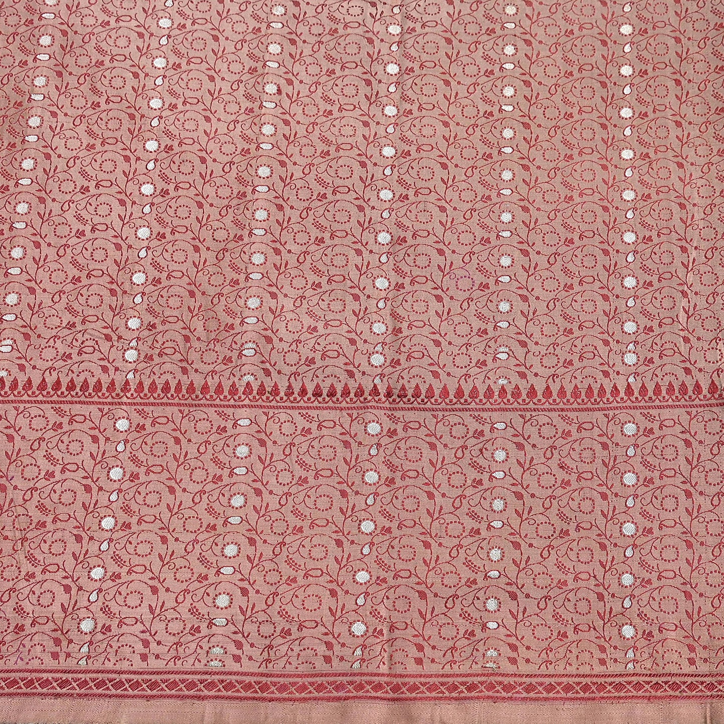 Vintage Brown Banarasi Silk Saree Pure Satin Silk Handwoven Tanchoi Fabric with Paisley Weave 5 Yard Dressmaking Craft Material