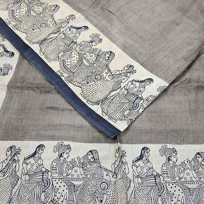 Indian Vintage Brown & Ivory Saree Pure Khadi Silk Handloom Printed Sari Fabric 6yd Ethnic Wear Sari Stripes Designs Dress making Crafting