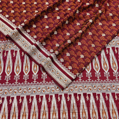 Indian Vintage Sari Maroon Heavy Wedding Pure Satin Silk Woven Banarasi Tanchoi Saree 5Yd Ethnic Craft Fabric Upcycle Bridal Heavy Sarees