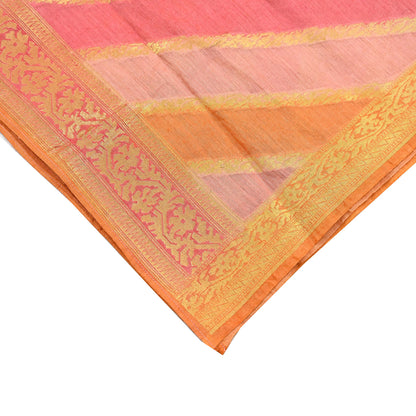Indian Vintage Dupatta Long Stole Hand Woven Pure Chanderi Silk Scarves Veil Zari Soft Fringes Scarf Wrap Boho
