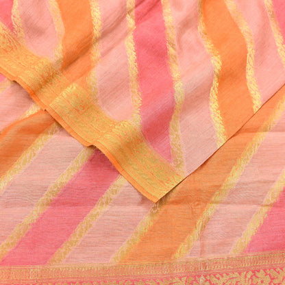 Indian Vintage Dupatta Long Stole Hand Woven Pure Chanderi Silk Scarves Veil Zari Soft Fringes Scarf Wrap Boho