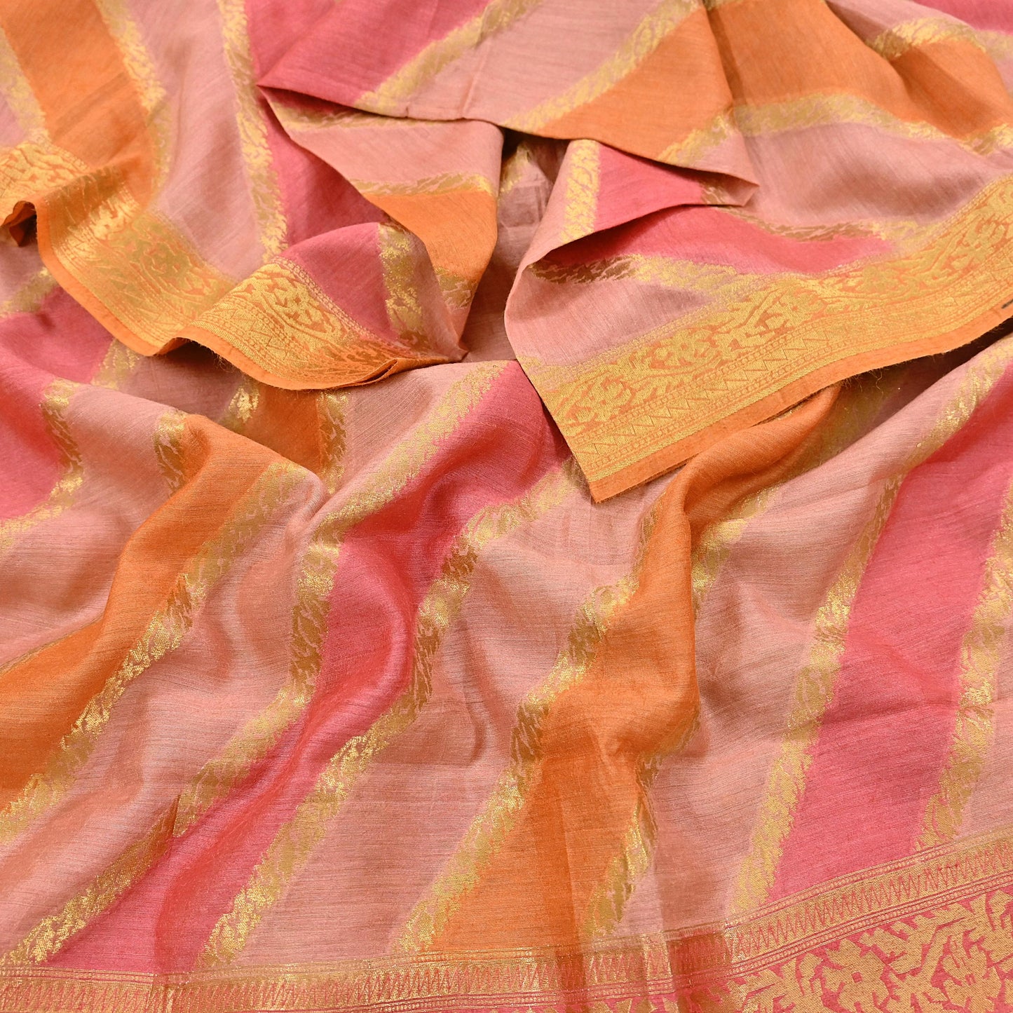 Indian Vintage Dupatta Long Stole Hand Woven Pure Chanderi Silk Scarves Veil Zari Soft Fringes Scarf Wrap Boho