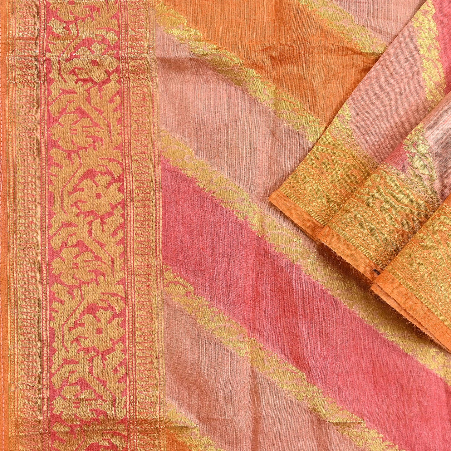 Indian Vintage Dupatta Long Stole Hand Woven Pure Chanderi Silk Scarves Veil Zari Soft Fringes Scarf Wrap Boho