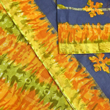 Indian Vintage Gray Saree Pure Cotton Printed Woven Sari Craft Soft Fabric 5Yd Sewing Sarong Wrap Boho Abstract Design