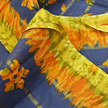 Indian Vintage Gray Saree Pure Cotton Printed Woven Sari Craft Soft Fabric 5Yd Sewing Sarong Wrap Boho Abstract Design