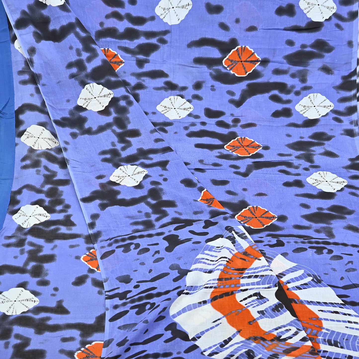 Indian Vintage Sari Purple & Black Pure Cotton Bandhani Printed Sarees Fabric 5yd Sewing Craft Fabric DressMaking Soft