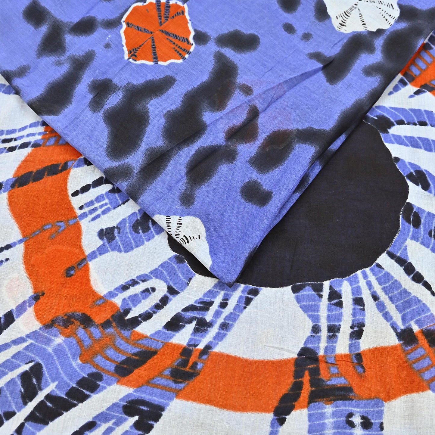 Indian Vintage Sari Purple & Black Pure Cotton Bandhani Printed Sarees Fabric 5yd Sewing Craft Fabric DressMaking Soft