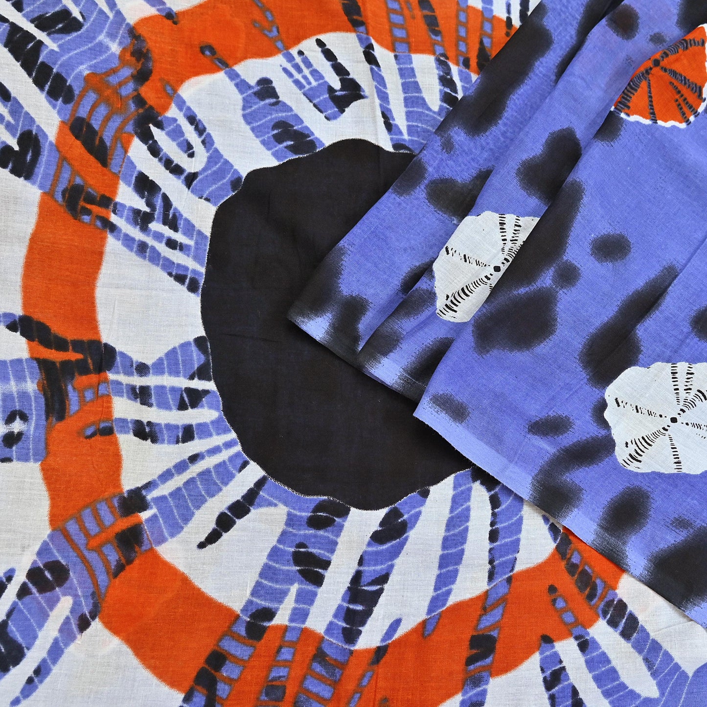 Indian Vintage Sari Purple & Black Pure Cotton Bandhani Printed Sarees Fabric 5yd Sewing Craft Fabric DressMaking Soft