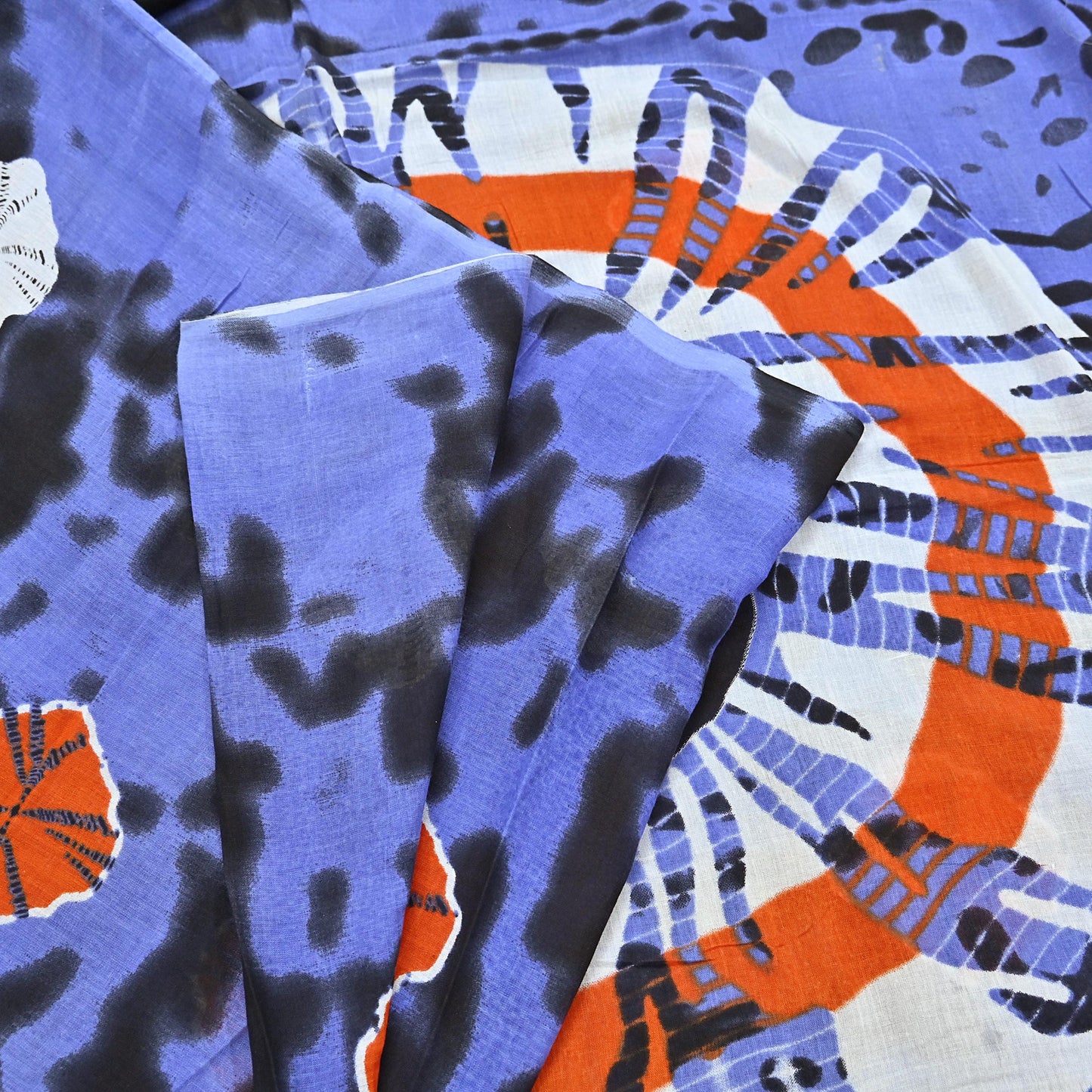 Indian Vintage Sari Purple & Black Pure Cotton Bandhani Printed Sarees Fabric 5yd Sewing Craft Fabric DressMaking Soft