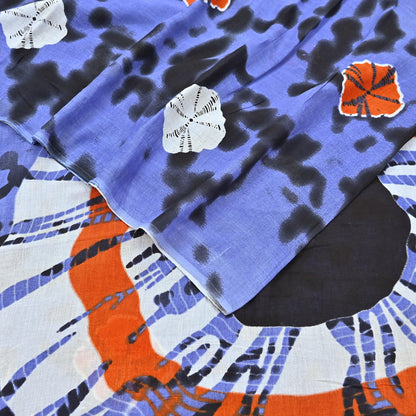 Indian Vintage Sari Purple & Black Pure Cotton Bandhani Printed Sarees Fabric 5yd Sewing Craft Fabric DressMaking Soft