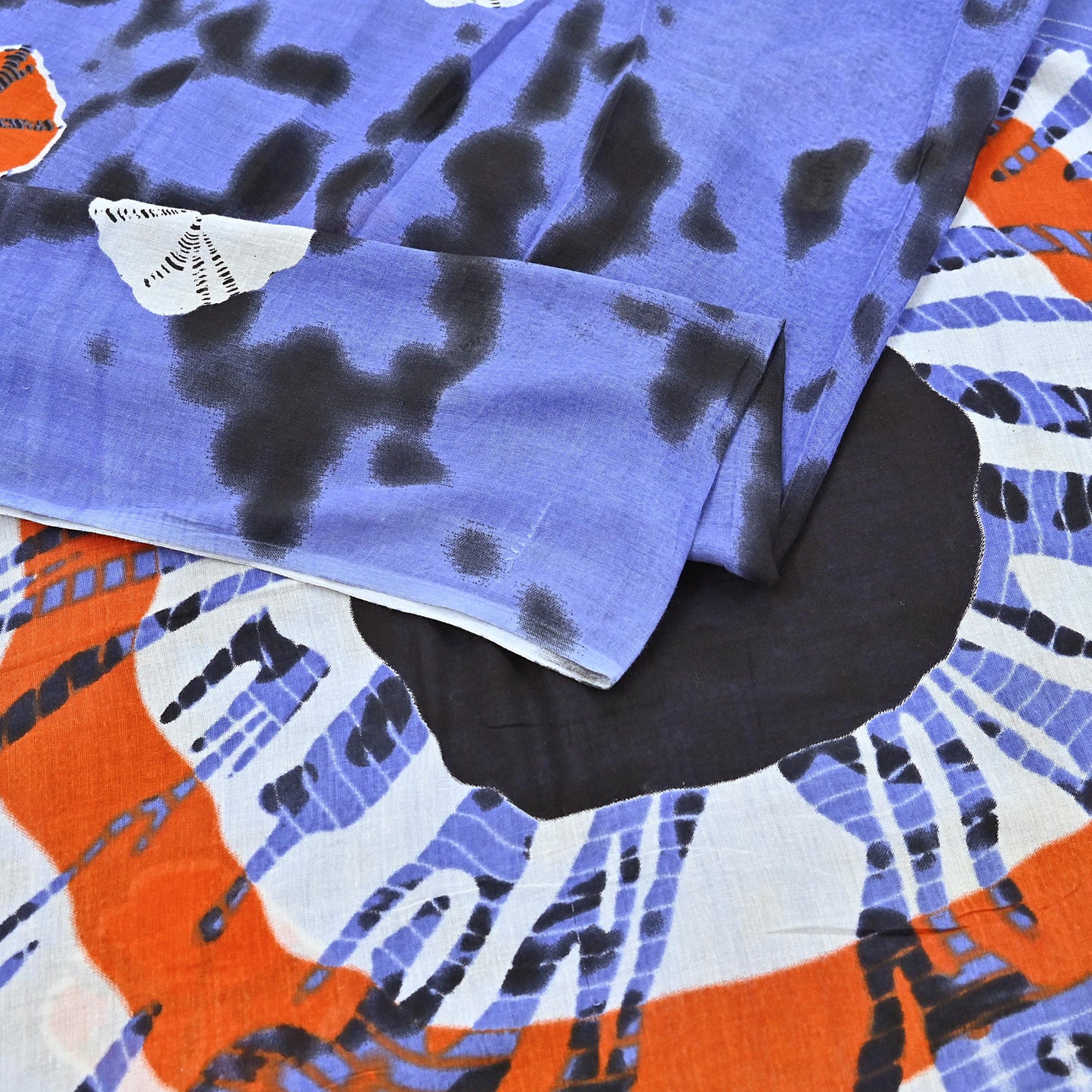 Indian Vintage Sari Purple & Black Pure Cotton Bandhani Printed Sarees Fabric 5yd Sewing Craft Fabric DressMaking Soft