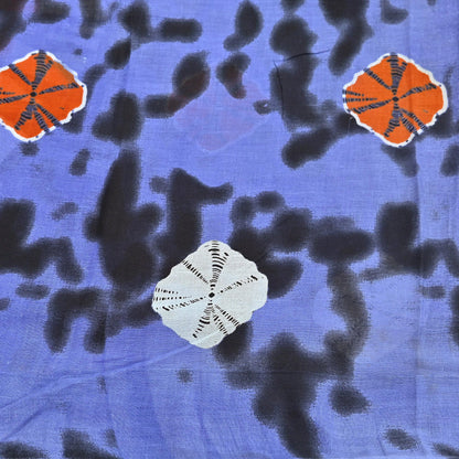 Indian Vintage Sari Purple & Black Pure Cotton Bandhani Printed Sarees Fabric 5yd Sewing Craft Fabric DressMaking Soft