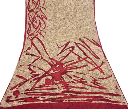 Indian Vintage Sari Pure Georgette Silk Printed Sarees 6Yd Craft Fabric Sewing Quilting Dress making Crafting Dress Designing