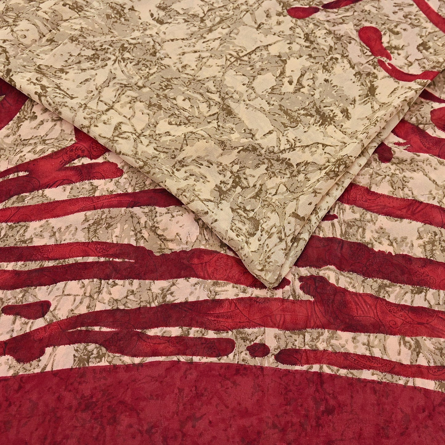 Indian Vintage Sari Pure Georgette Silk Printed Sarees 6Yd Craft Fabric Sewing Quilting Dress making Crafting Dress Designing