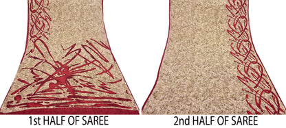 Indian Vintage Sari Pure Georgette Silk Printed Sarees 6Yd Craft Fabric Sewing Quilting Dress making Crafting Dress Designing