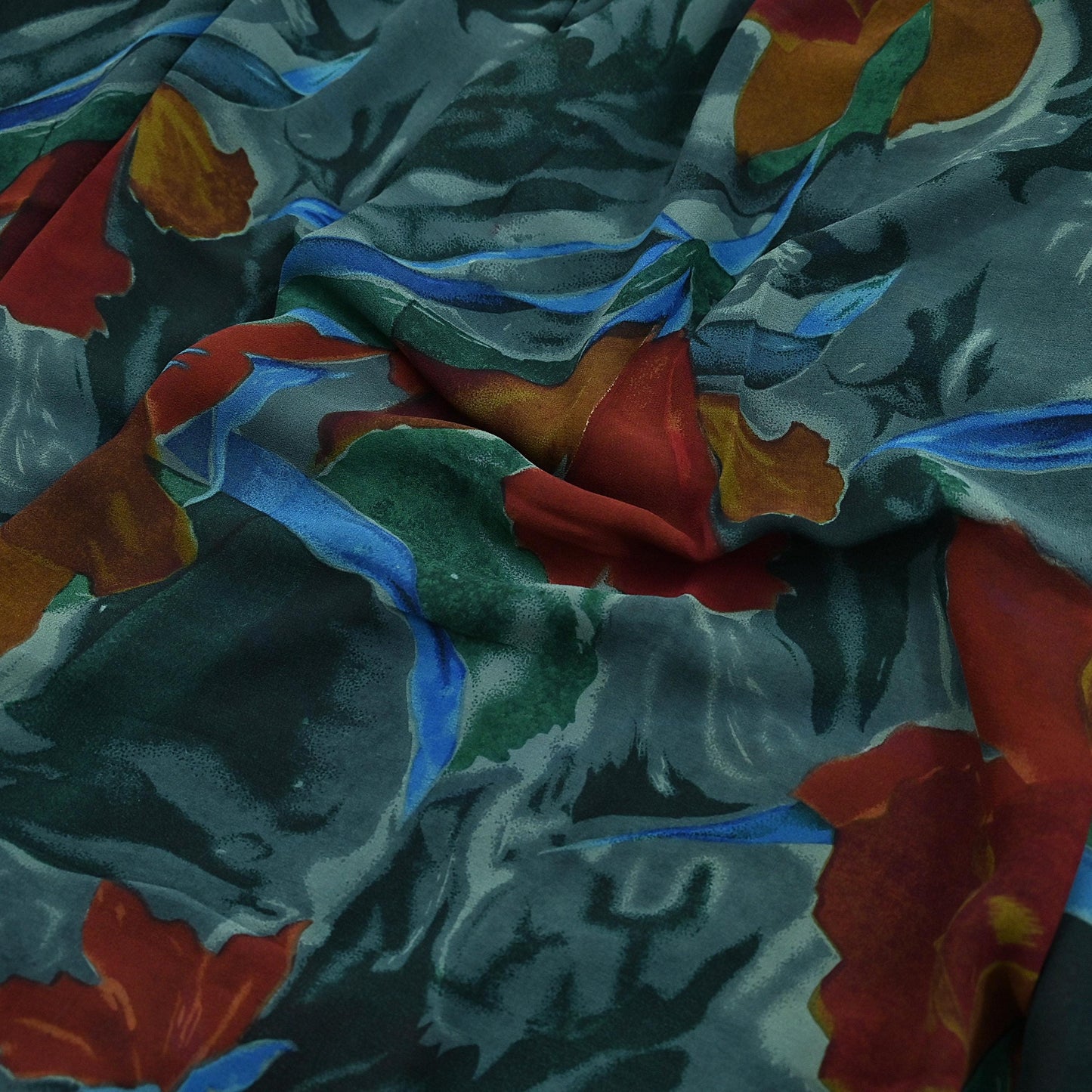 Women Vintage Sari Multi Pure Georgette Silk Printed Saree Craft Fabric Sewing 5Yard Soft Light Dress Making Floral