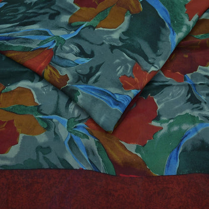 Women Vintage Sari Multi Pure Georgette Silk Printed Saree Craft Fabric Sewing 5Yard Soft Light Dress Making Floral