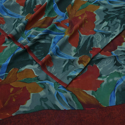 Women Vintage Sari Multi Pure Georgette Silk Printed Saree Craft Fabric Sewing 5Yard Soft Light Dress Making Floral