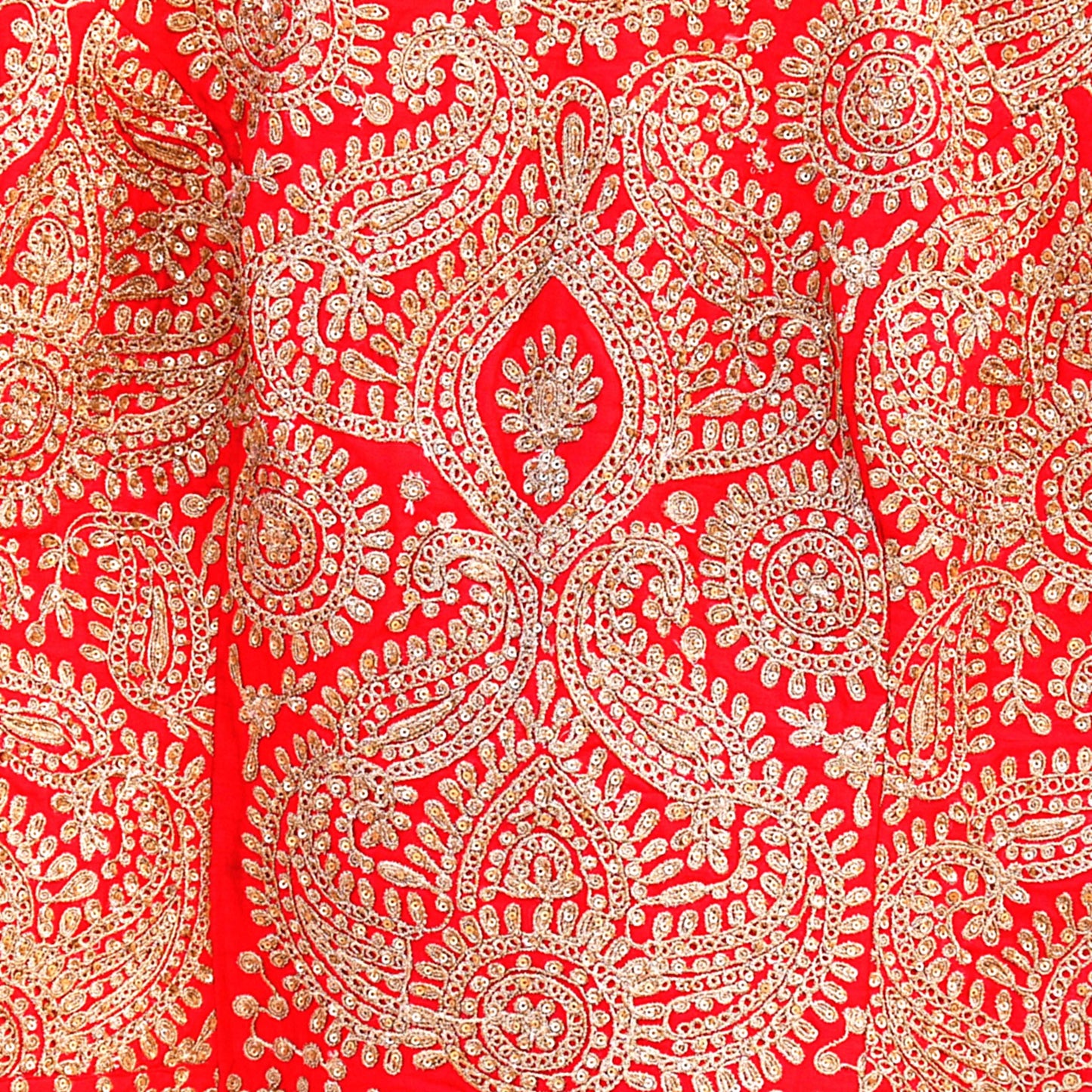 Indian Pre-owned Designer Abu jani Red Raw Silk Hand Embroidered Blouse/Top/Crop L Size Party wear Bollywood