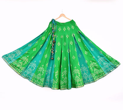 Abu Jani Green Banarasi Raw Silk Bridal Skirt, Handwoven Wedding Lehenga, Couture Designer Outfit, Indian Bridal Wear, Festive