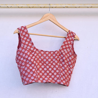 Indian Vintage Pink Georgette Hand Woven Sleeveless Blouse/Top/Crop Party wear Bollywood One Of a Kind Blouse