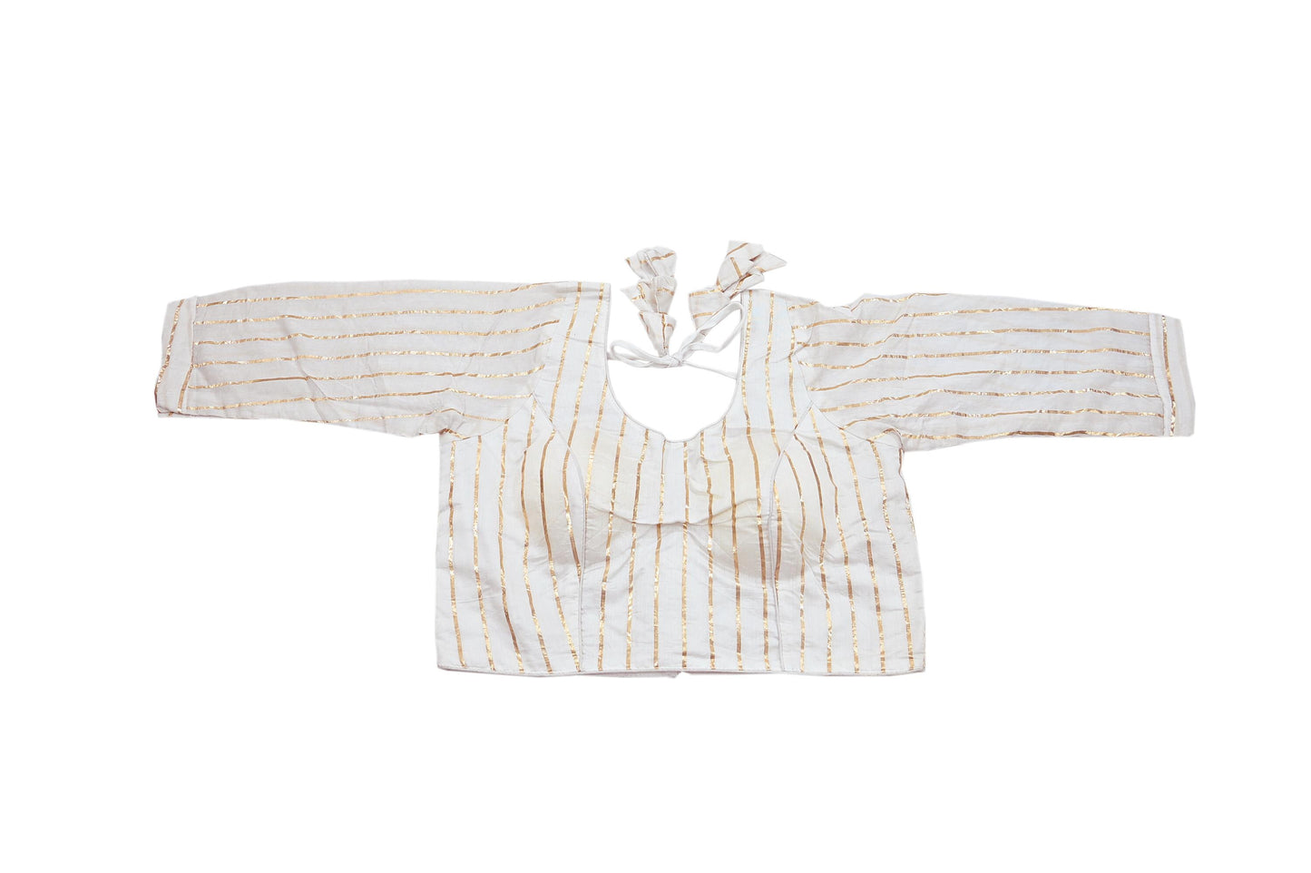 Indian New White Chanderi Hand Woven Padded Blouse/Top/Crop Party wear Bollywood Blouse