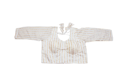 Indian New White Chanderi Hand Woven Padded Blouse/Top/Crop Party wear Bollywood Blouse
