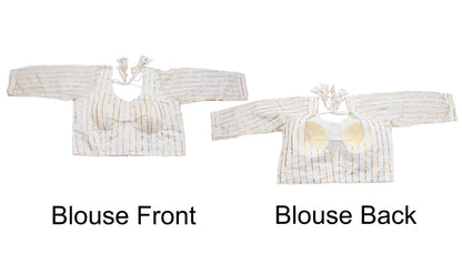 Indian New White Chanderi Hand Woven Padded Blouse/Top/Crop Party wear Bollywood Blouse