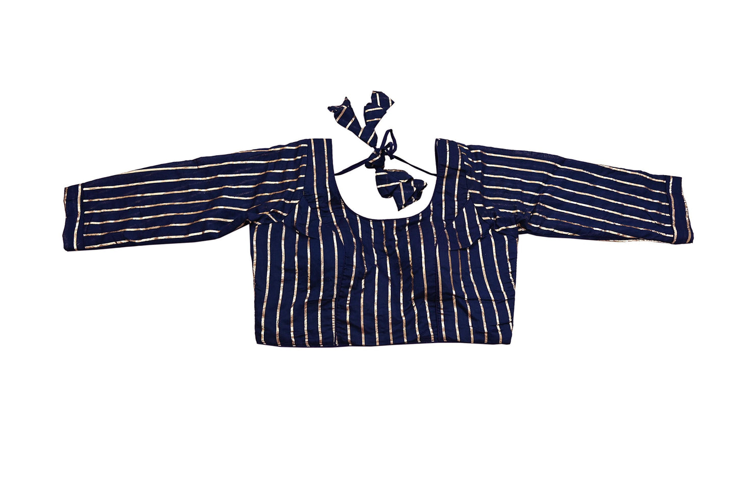 Indian New Deep Blue Chanderi Hand Woven Padded Blouse/Top/Crop Party wear Bollywood Blouse