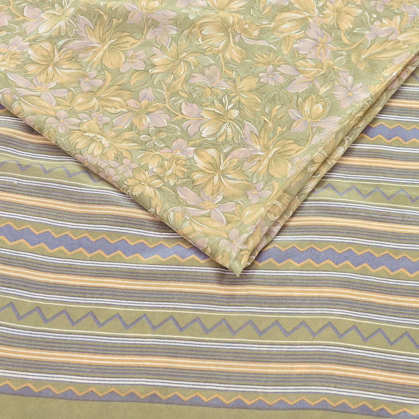 Indian Vintage Sari Green & yellow Pure Crepe Silk Printed Sarees 5yd Sewing Soft Craft Fabric Wrap Dress Making Crafting Quilting Upcycle