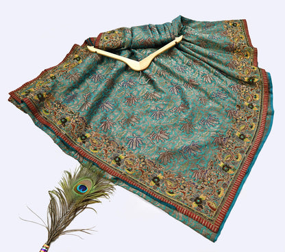 Pre-owned Green Pure Silk Brocade Saree, Handwoven Zardozi 5 yard Anamika Khanna Designer Wedding Saree Indian Bridal Wear Party Sari