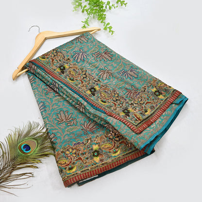 Pre-owned Green Pure Silk Brocade Saree, Handwoven Zardozi 5 yard Anamika Khanna Designer Wedding Saree Indian Bridal Wear Party Sari