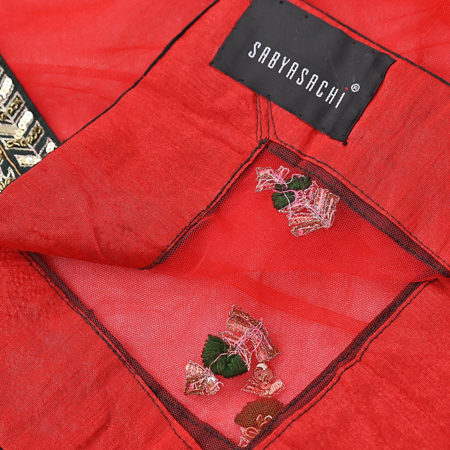 Indian Heavy Wedding Dupatta Red Net Long Stole Hand Embroidered By Designer Sabyasachi Scarves Zardozi Bridal Veil