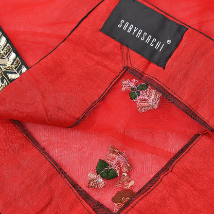Indian Heavy Wedding Dupatta Red Net Long Stole Hand Embroidered By Designer Sabyasachi Scarves Zardozi Bridal Veil